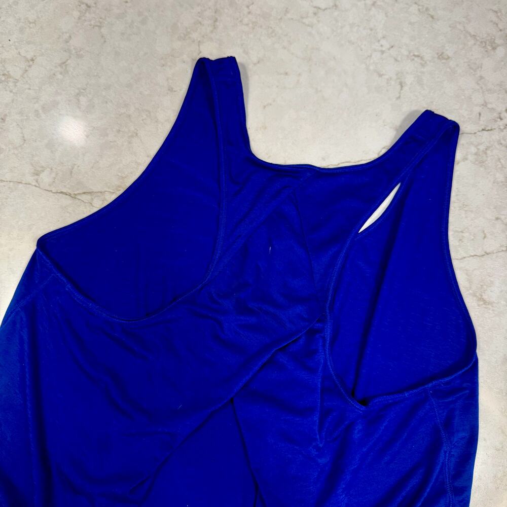 Lululemon Essential Tank Pleated Racerback Cobalt Blue Larkspur S/M Yoga Run Top - Picture 10 of 13